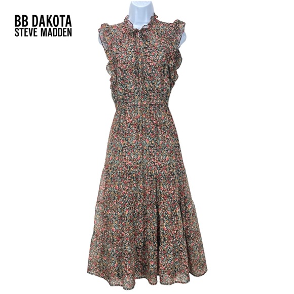 BB Dakota by Steve Madden Dresses & Skirts - BB Dakota by‎ Steve Madden Women XS Darcy Chiffon Floral Maxi Tiered Dress